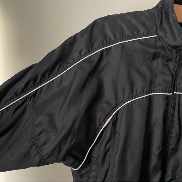 90s Vintage Nike Windbreaker Jacket Full Zip Black White Mens Size Medium - Picture 6 of 10